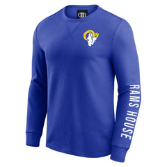 Darius Rucker Collection Washed Waffle-Knit Long Sleeve T-Shirt - Los Angeles Rams