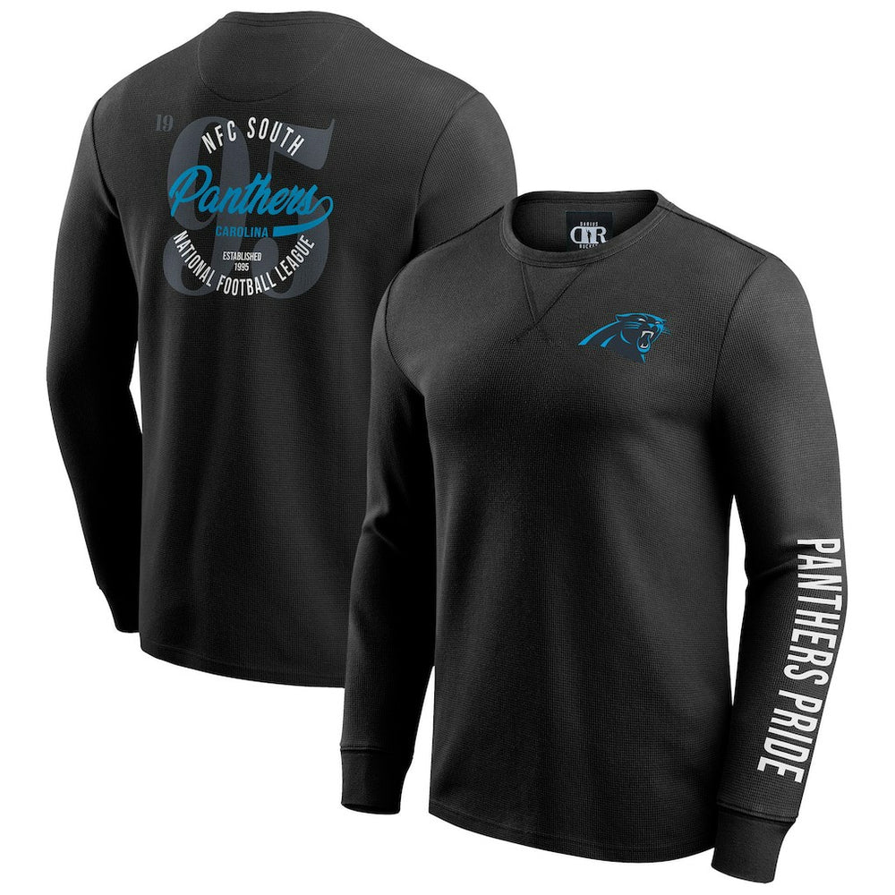 Darius Rucker Collection Washed Waffle-Knit Long Sleeve T-Shirt - Carolina Panthers