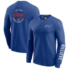 Darius Rucker Collection Washed Waffle-Knit Long Sleeve T-Shirt - Buffalo Bills