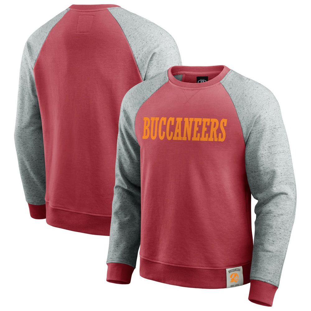 Darius Rucker Collection Throwback Color Block Raglan Pullover Sweatshirt - Tampa Bay Buccaneers