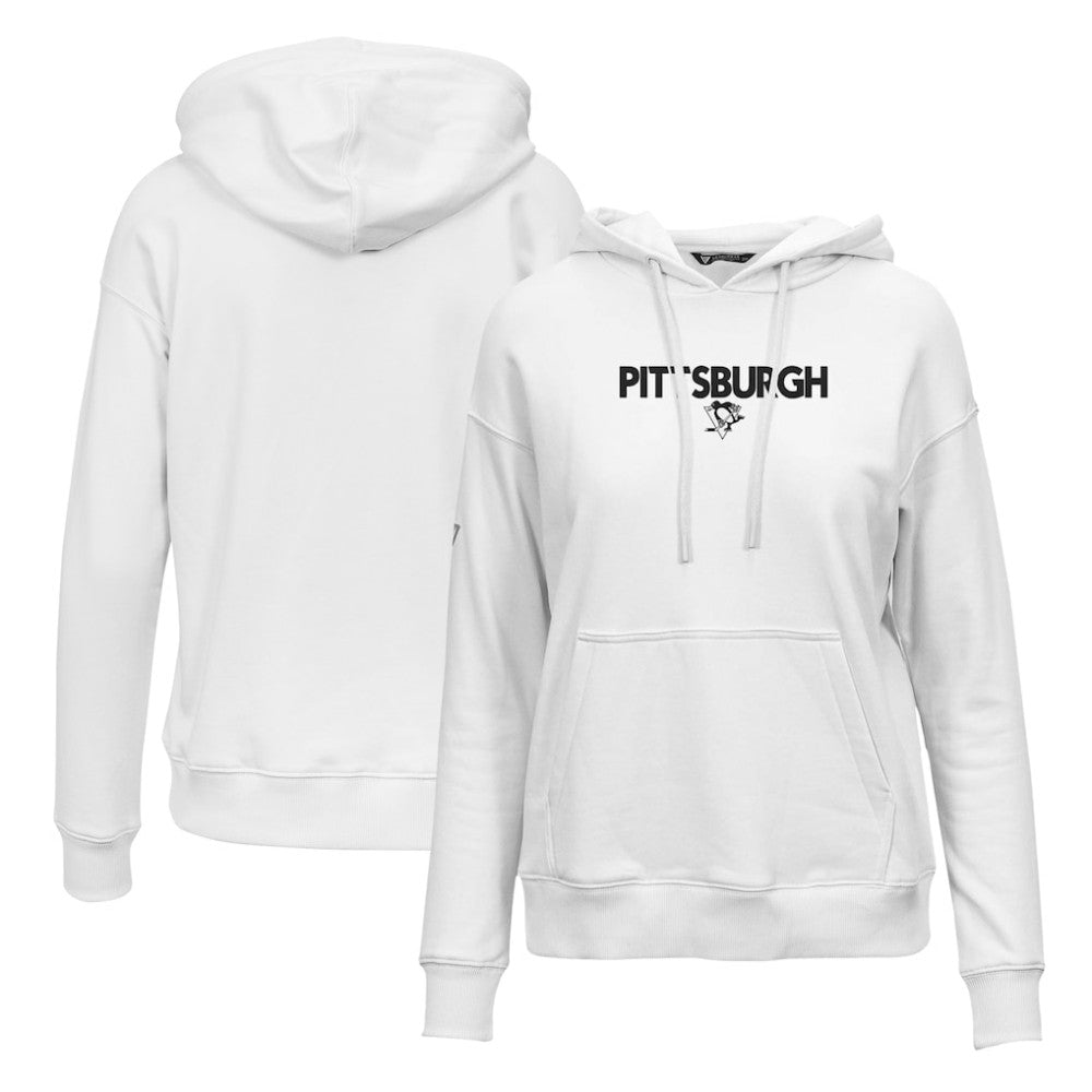 NHL White Pittsburgh Penguins Levelwear Women's Adorn City Capsule Pullover Hoodie