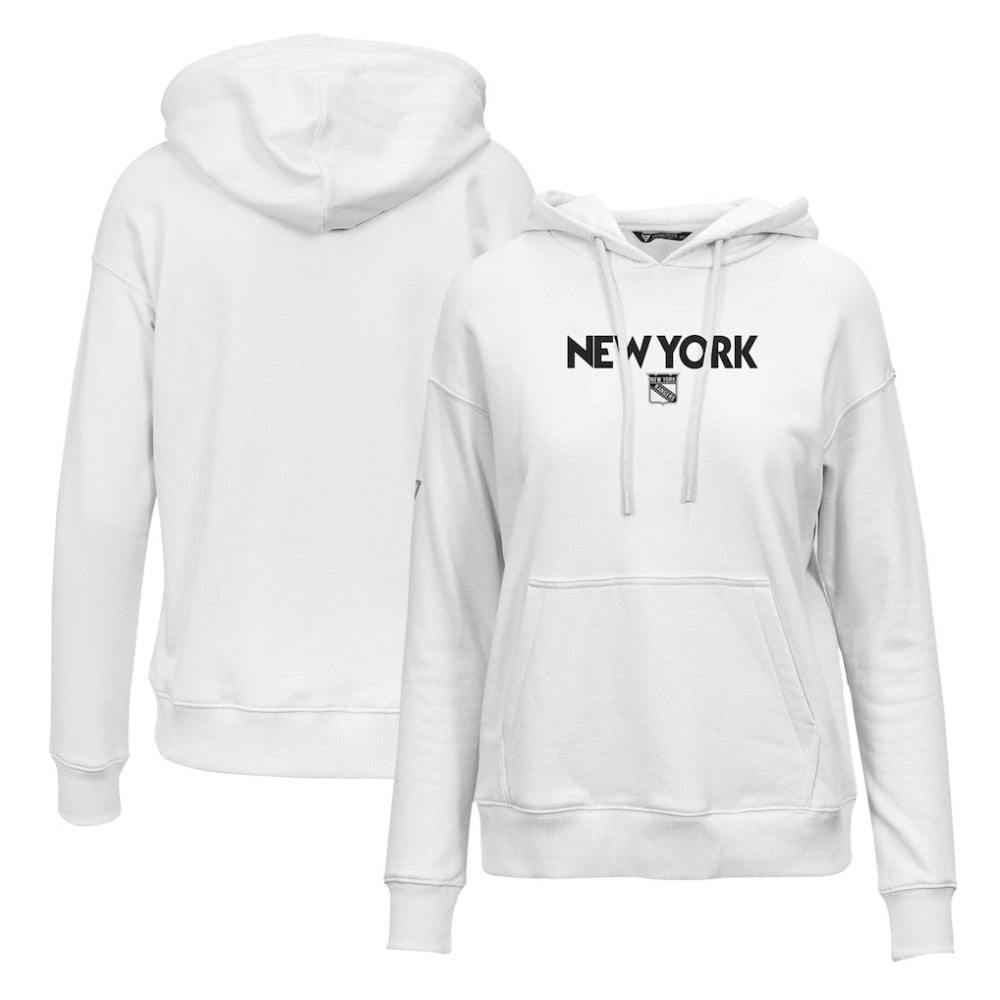 NHL White New York Rangers Levelwear Women's Adorn City Capsule Pullover Hoodie