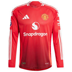 Manchester United 2024/25 Home Custom Long Sleeve Jersey - Adidas Red