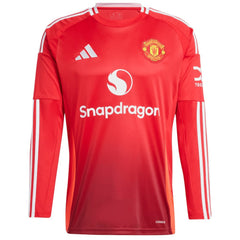 Manchester United 2024/25 Home Long Sleeve Replica Custom Jersey - Adidas Red