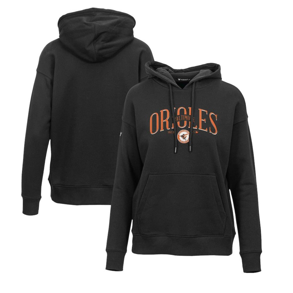 MLB Baltimore Orioles Levelwear Women's Adorn Cooperstown Collection Retro Spellout Pullover Hoodie