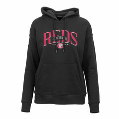 MLB Cincinnati Reds Levelwear Women's Adorn Cooperstown Collection Retro Spellout Pullover Hoodie