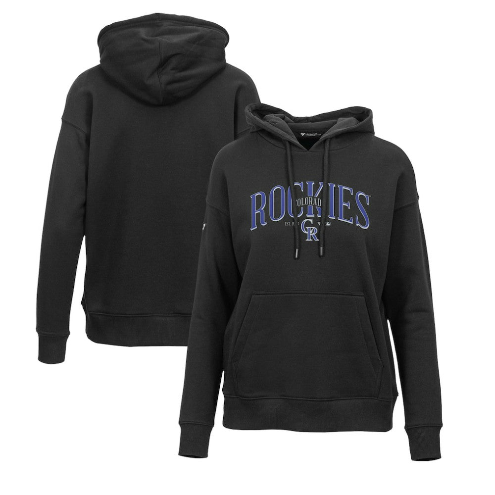 MLB Colorado Rockies Levelwear Women's Adorn Cooperstown Collection Retro Spellout Pullover Hoodie