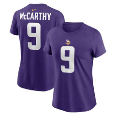 J.J. McCarthy Women's Name & Number T-Shirt - Minnesota Vikings