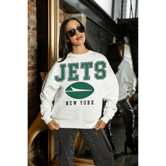 Gameday Couture Women's Sunday Drives Oversized Crewneck Pullover Sweatshirt - New York Jets
