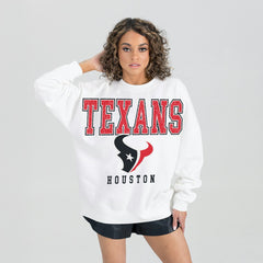 Gameday Couture Women's Sunday Drives Oversized Crewneck Pullover Sweatshirt - Houston Texans