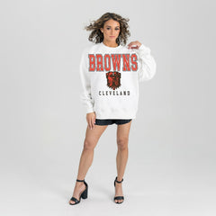 Gameday Couture Women's Sunday Drives Oversized Pullover Sweatshirt - Cleveland Browns