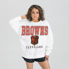 Gameday Couture Women's Sunday Drives Oversized Pullover Sweatshirt - Cleveland Browns