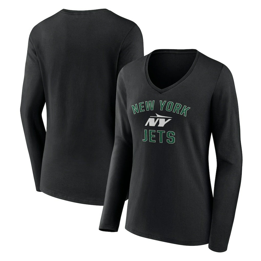 Women's Victory Arch Long Sleeve V-Neck T-Shirt - New York Jets
