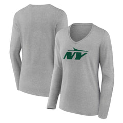 Women's Secondary Logo Long Sleeve V-Neck T-Shirt - New York Jets