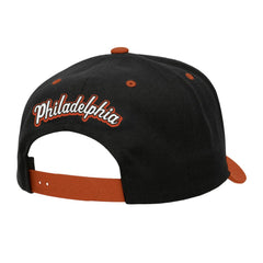 NHL Black/Orange Philadelphia Flyers Mitchell & Ness Backside Script 2-Tone Pro Crown Adjustable Hat