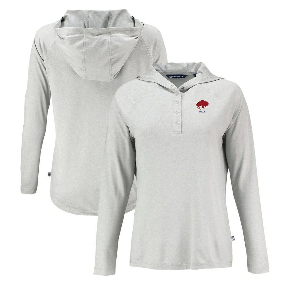 Cutter & Buck Women's Historic Coastline Epic Comfort Eco Recycled Raglan Pullover Hoodie - Buffalo Bills