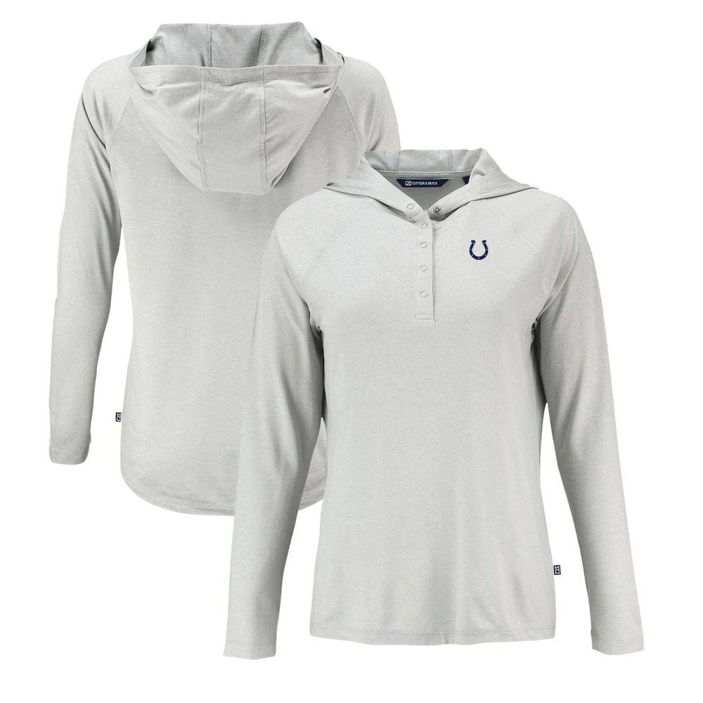 Cutter & Buck Women's Coastline Epic Comfort Eco Recycled Raglan Pullover Hoodie - Indianapolis Colts