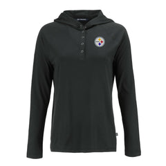 Cutter & Buck Women's Coastline Epic Comfort Eco Recycled Raglan Pullover Hoodie - Pittsburgh Steelers