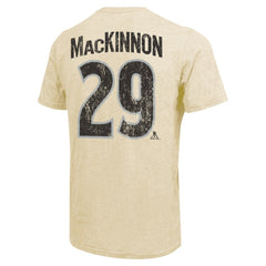NHL Cream Nathan MacKinnon Colorado Avalanche Majestic Threads Dynasty Name & Number Tri-Blend T-Shirt