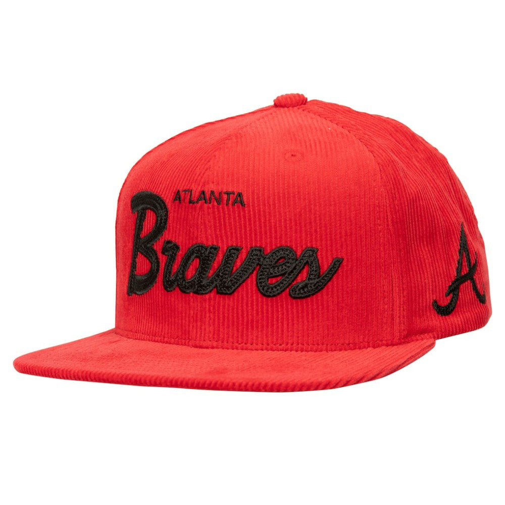 MLB Mitchell & Ness Atlanta Braves Male Adult Corduroy Snapback Hat