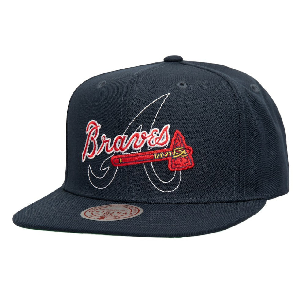 MLB Atlanta Braves Mitchell & Ness Double Up Snapback Hat