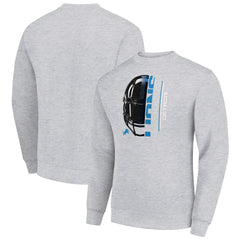 Starter Half Helmet Team Graphic Tri-Blend Fleece Pullover Sweatshirt - Detroit Lions