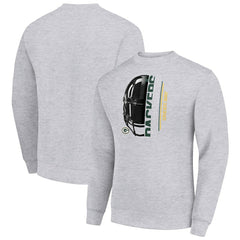 Starter Half Helmet Team Graphic Tri-Blend Fleece Pullover Sweatshirt - Green Bay Packers