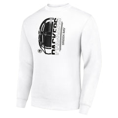 Starter Half Helmet Team Graphic Tri-Blend Fleece Pullover Sweatshirt - Green Bay Packers
