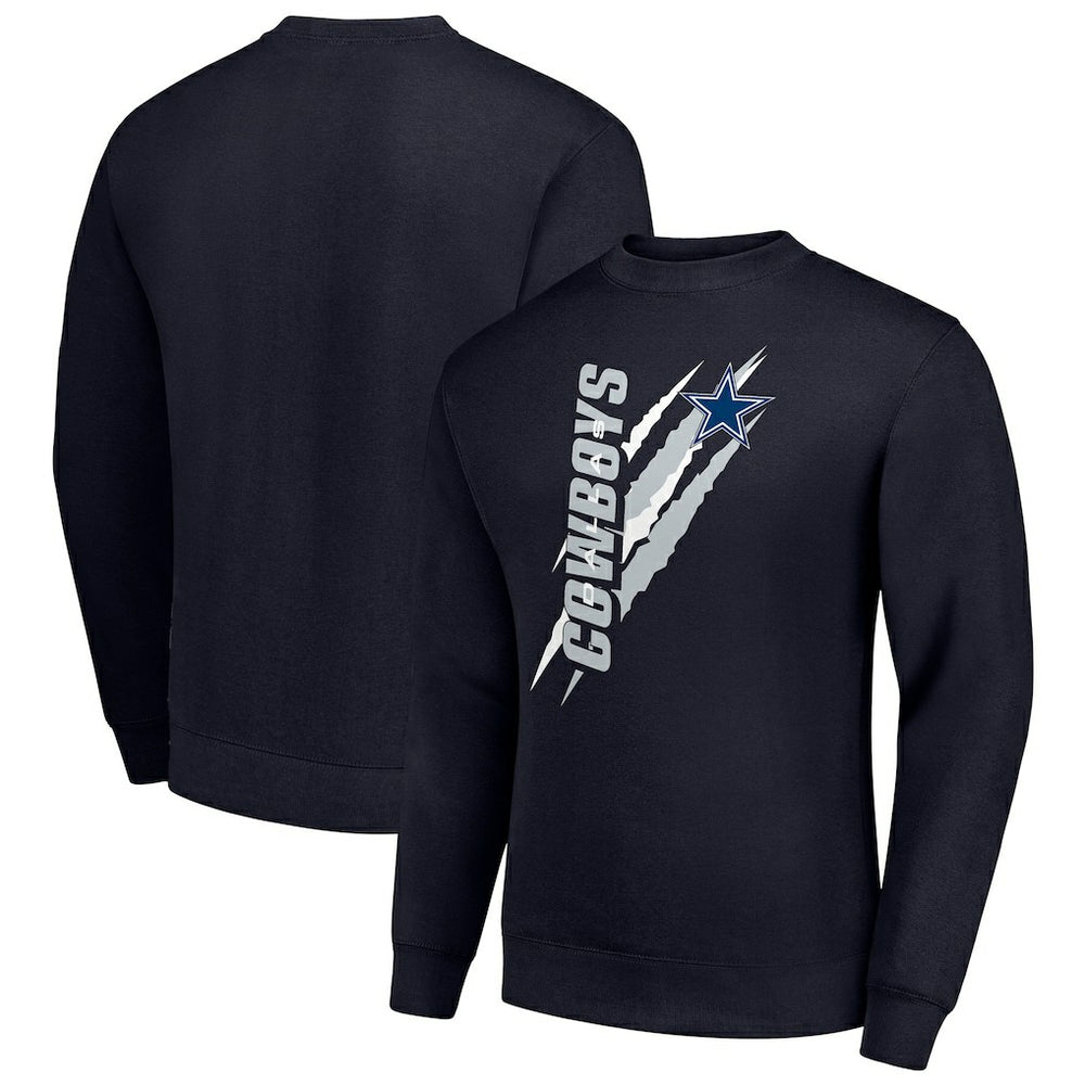 Starter Color Scratch Team Graphic Fleece Pullover Sweatshirt - Dallas Cowboys