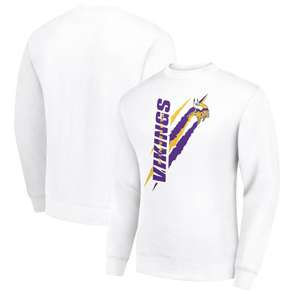 Starter Color Scratch Team Graphic Fleece Pullover Sweatshirt - Minnesota Vikings