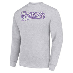 Starter Tailsweep Team Graphic Tri-Blend Fleece Pullover Sweatshirt - Minnesota Vikings