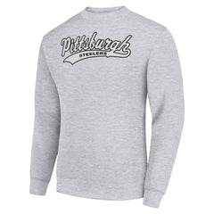 Starter Tailsweep Team Graphic Tri-Blend Fleece Pullover Sweatshirt - Pittsburgh Steelers