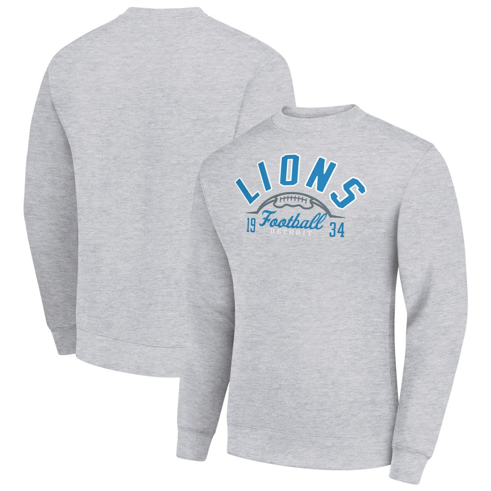 Starter Half Ball Team Graphic Tri-Blend Fleece Pullover Sweatshirt - Detroit Lions