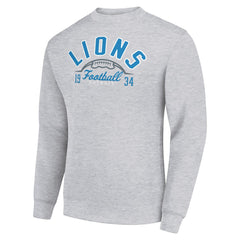 Starter Half Ball Team Graphic Tri-Blend Fleece Pullover Sweatshirt - Detroit Lions