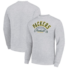Starter Half Ball Team Graphic Tri-Blend Fleece Pullover Sweatshirt - Green Bay Packers
