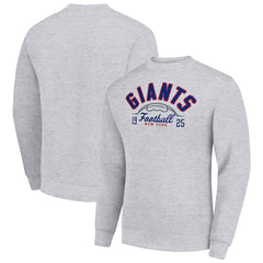 Starter Half Ball Team Graphic Tri-Blend Fleece Pullover Sweatshirt - New York Giants