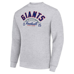 Starter Half Ball Team Graphic Tri-Blend Fleece Pullover Sweatshirt - New York Giants