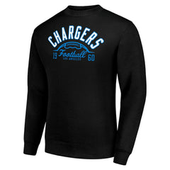 Starter Half Ball Team Graphic Tri-Blend Fleece Pullover Sweatshirt - Los Angeles Chargers