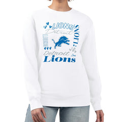 G-III 4Her by Carl Banks Women's Collage Graphic Fleece Pullover Sweatshirt - Detroit Lions