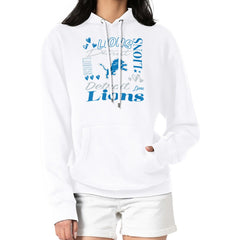 G-III 4Her by Carl Banks Women's Collage Graphic Fleece Pullover Hoodie - Detroit Lions