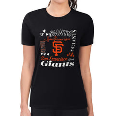 MLB San Francisco Giants G-III 4Her by Carl Banks Women's Super-Slim Fit Lightweight Collage Team Graphic Crew Neck T-Shirt