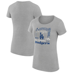 MLB Los Angeles Dodgers G-III 4Her by Carl Banks Women's Super-Slim Fit Lightweight Collage Team Graphic Crew Neck T-Shirt