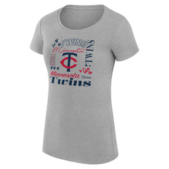 MLB Minnesota Twins G-III 4Her by Carl Banks Women's Super-Slim Fit Lightweight Collage Team Graphic Crew Neck T-Shirt
