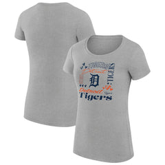 MLB Detroit Tigers G-III 4Her by Carl Banks Women's Super-Slim Fit Lightweight Collage Team Graphic Crew Neck T-Shirt