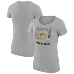 MLB Pittsburgh Pirates G-III 4Her by Carl Banks Women's Super-Slim Fit Lightweight Collage Team Graphic Crew Neck T-Shirt