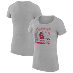 MLB St. Louis Cardinals G-III 4Her by Carl Banks Women's Super-Slim Fit Lightweight Collage Team Graphic Crew Neck T-Shirt
