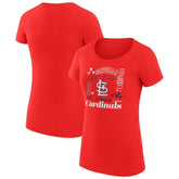 MLB St. Louis Cardinals G-III 4Her by Carl Banks Women's Super-Slim Fit Lightweight Collage Team Graphic Crew Neck T-Shirt