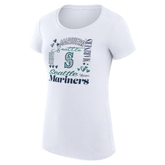 MLB Seattle Mariners G-III 4Her by Carl Banks Women's Super-Slim Fit Lightweight Collage Team Graphic Crew Neck T-Shirt