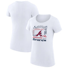 MLB Atlanta Braves G-III 4Her by Carl Banks Women's Super-Slim Fit Lightweight Collage Team Graphic Crew Neck T-Shirt