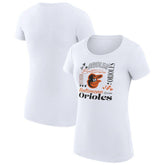 MLB Baltimore Orioles G-III 4Her by Carl Banks Women's Super-Slim Fit Lightweight Collage Team Graphic Crew Neck T-Shirt